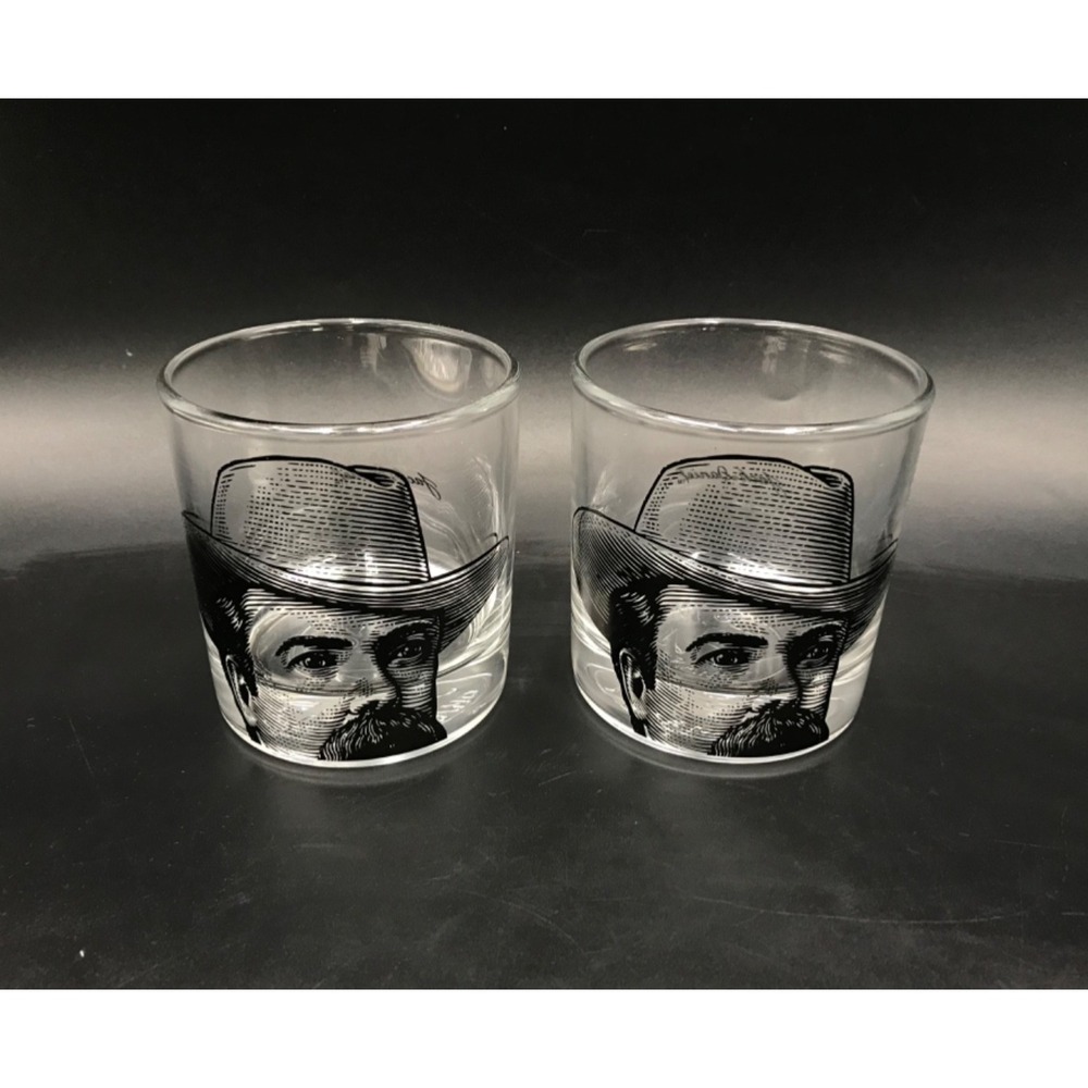 Jack Daniels Old No. 7 Tennessee Whiskey Portrait Rocks Glass Set of 2 Bourbon